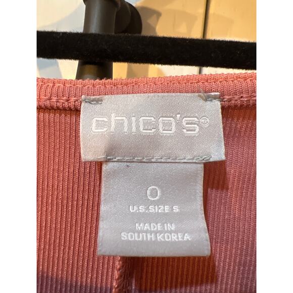 Chico’s Women’s Pink Top Size 0 Raglan Sleeve Scoop Neck Blouse Casual - Picture 3 of 7